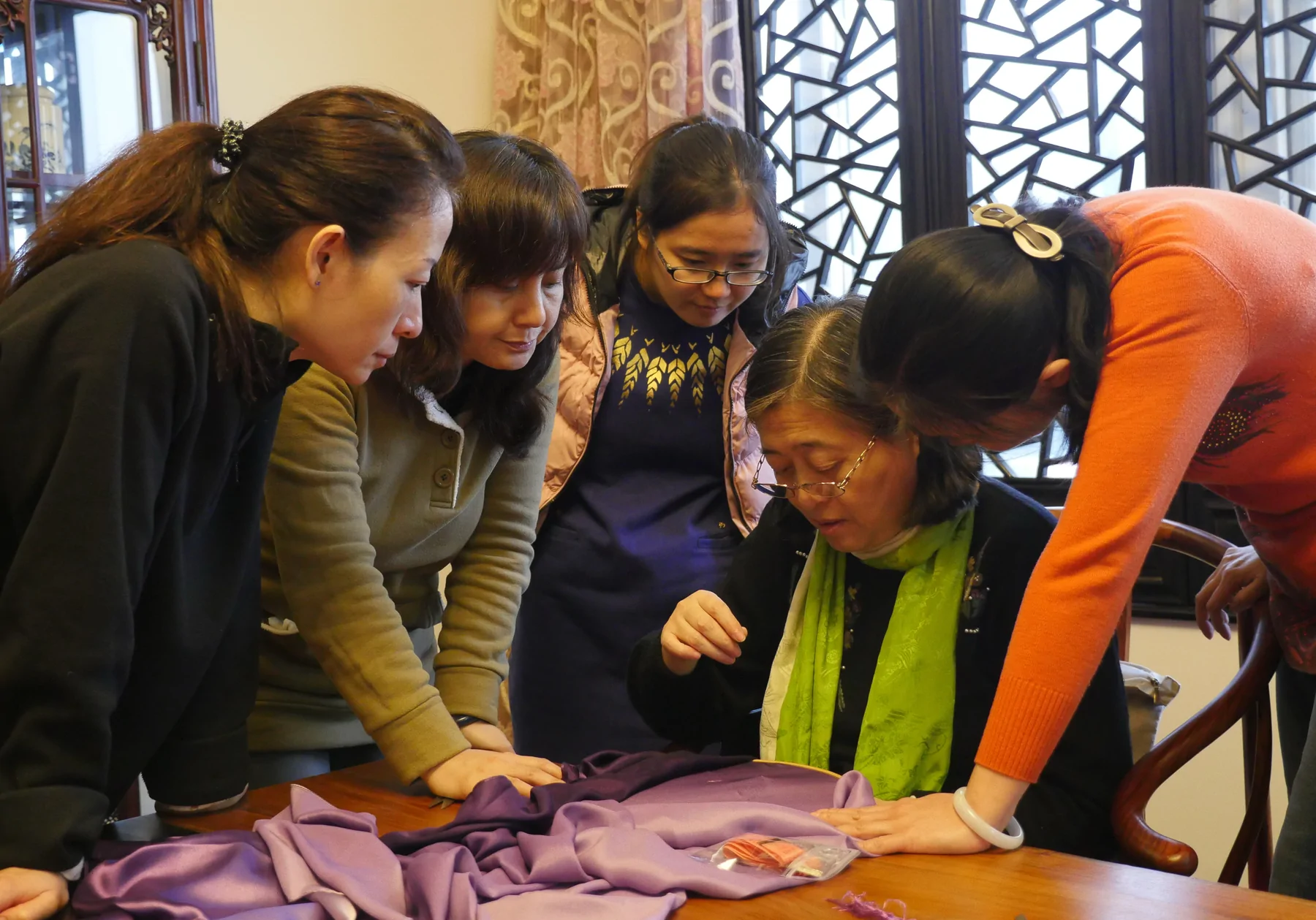 刺绣学习交流现场